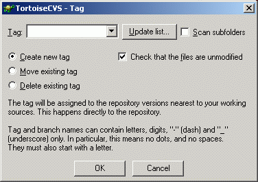 Tag Dialog