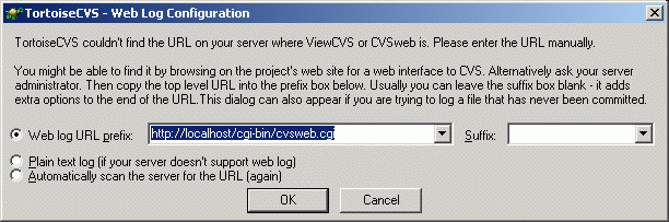 Web Log Configuration Dialog