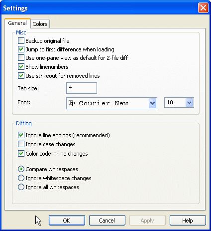 The Settings Main Page