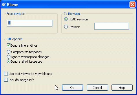 The Annotate / Blame Dialog
