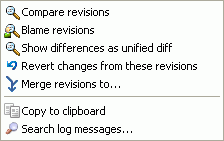 Top Pane Context Menu for 2 Selected Revisions