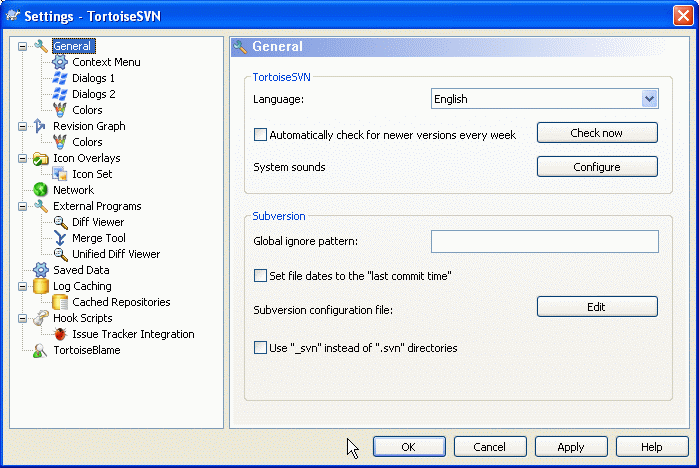 The Settings Dialog, General Page