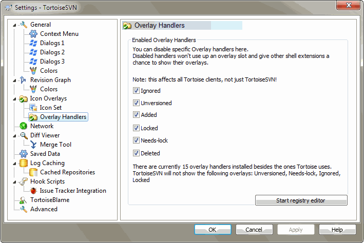 The Settings Dialog, Icon Handlers Page