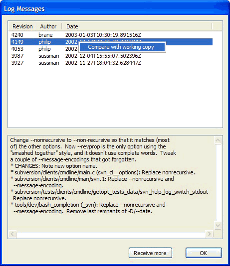 Log Context Menu